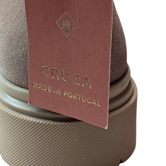 Cruza Made In Portugal Suede Leather Chunky Lug Platform Zip Up Boots Size 8 NWT - Picture 7 of 7